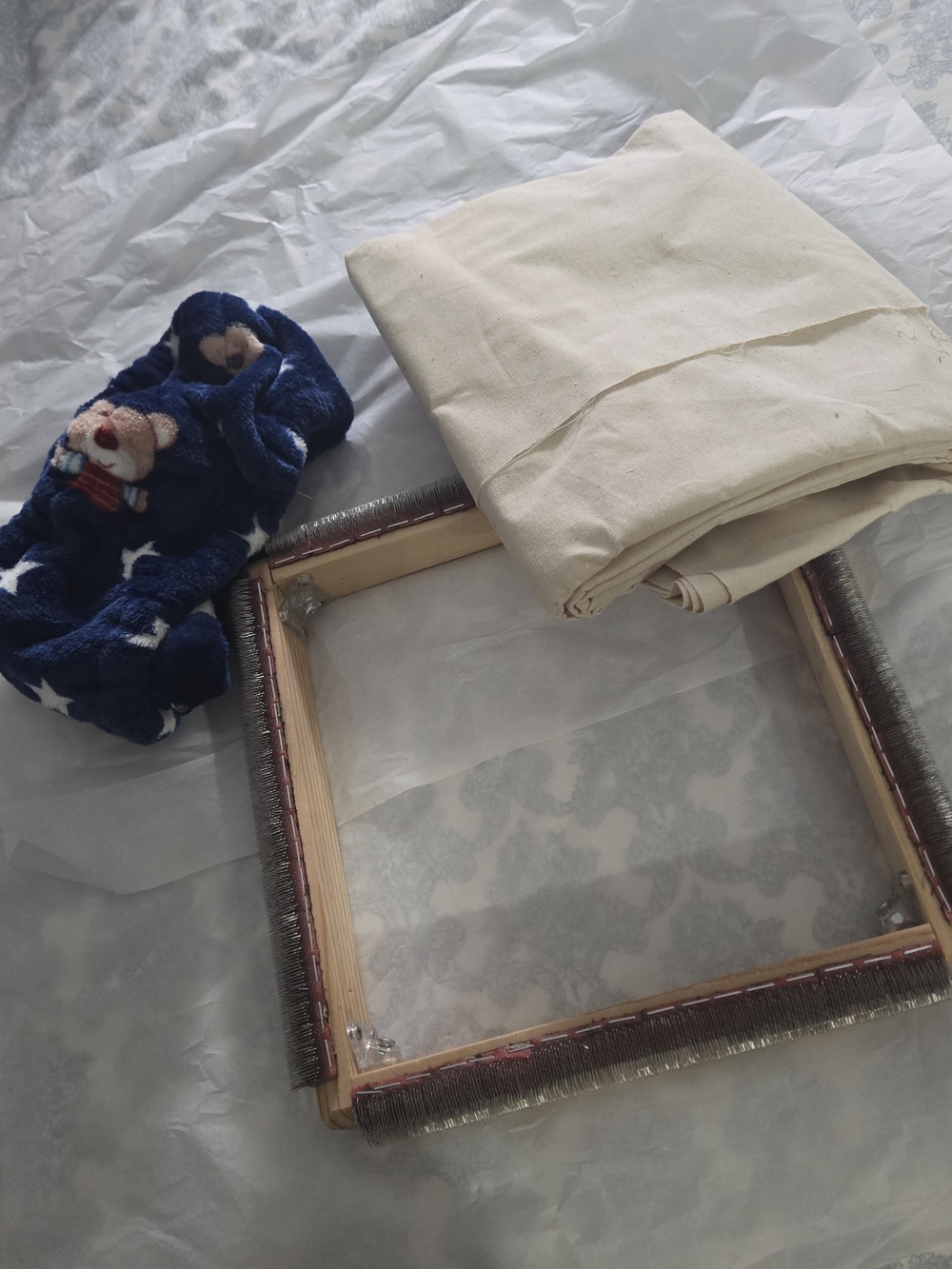 Punch Needle Frame With Cover And High Quality Muslin Fabric